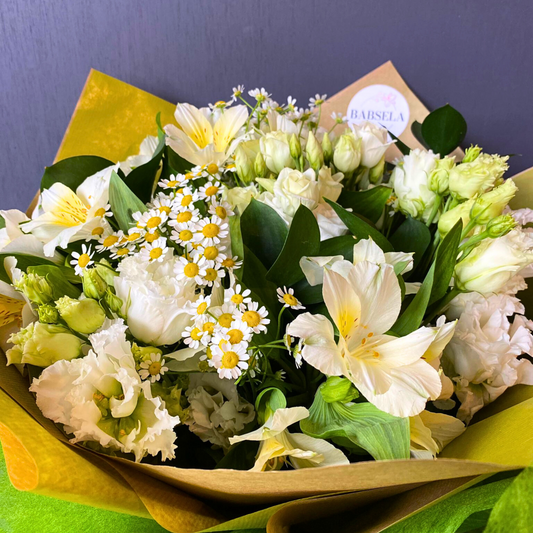 Cosy Morning Bouquet with white blooms, best flowers near me from Beckenham florist