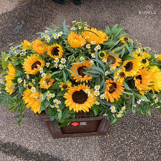 Fields of Sunshine Coffin Spray