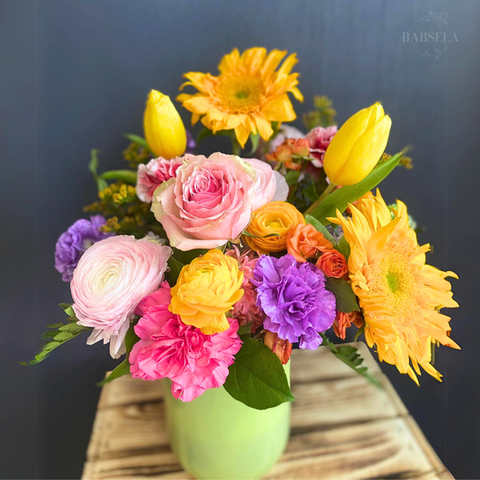 Beautiful Joyful Day Bouquet with Mixed Seasonal Flowers - Order from Florist in Bromley