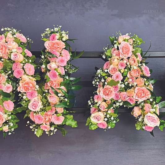 Heartfelt Message Letters with Pink Roses - Same Day Delivery by Florist in Beckenham