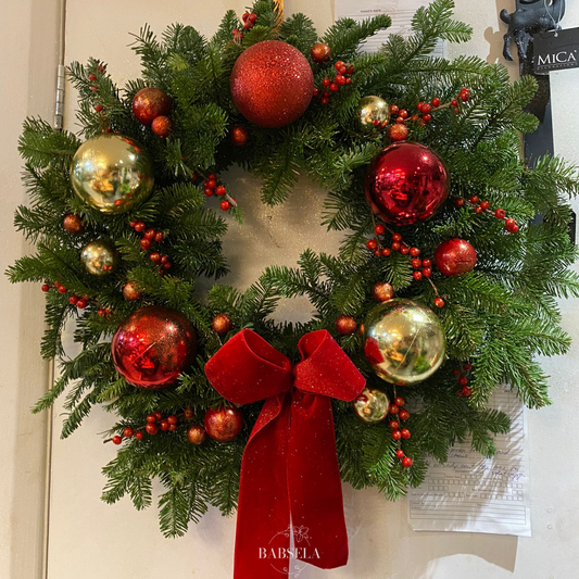 Crimson Symphony Christmas Wreath