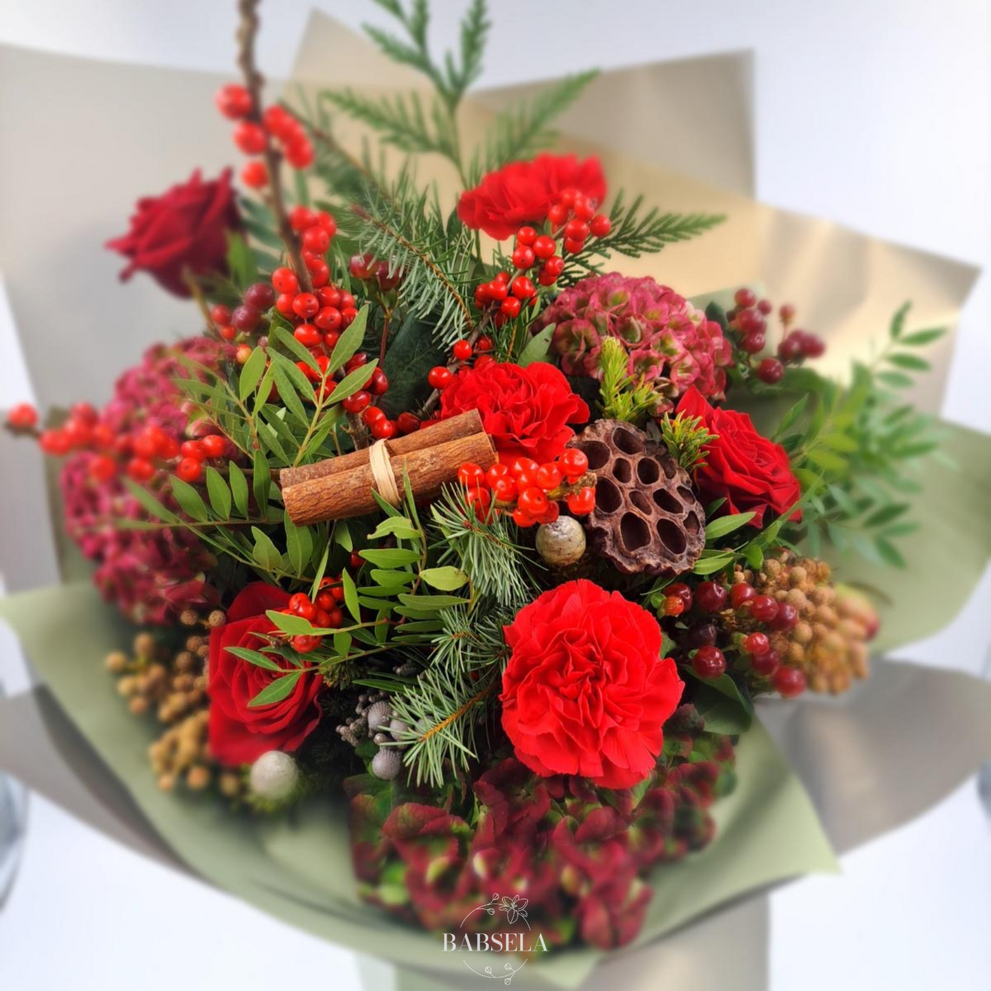 Festive Crimson Christmas Bouquet