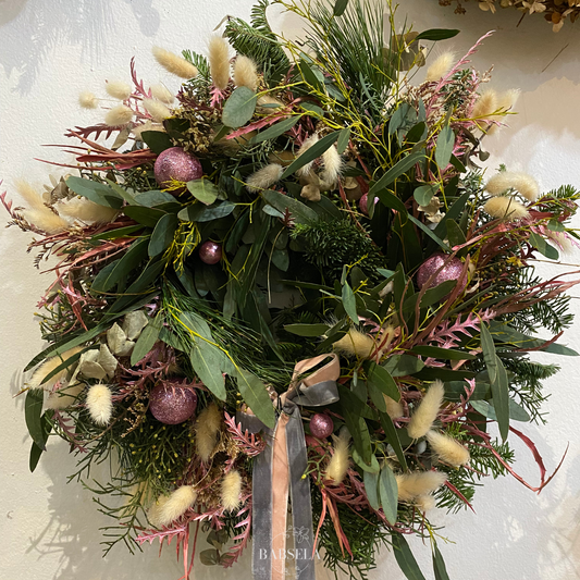 Frosted Velvet Harmony Christmas Wreath