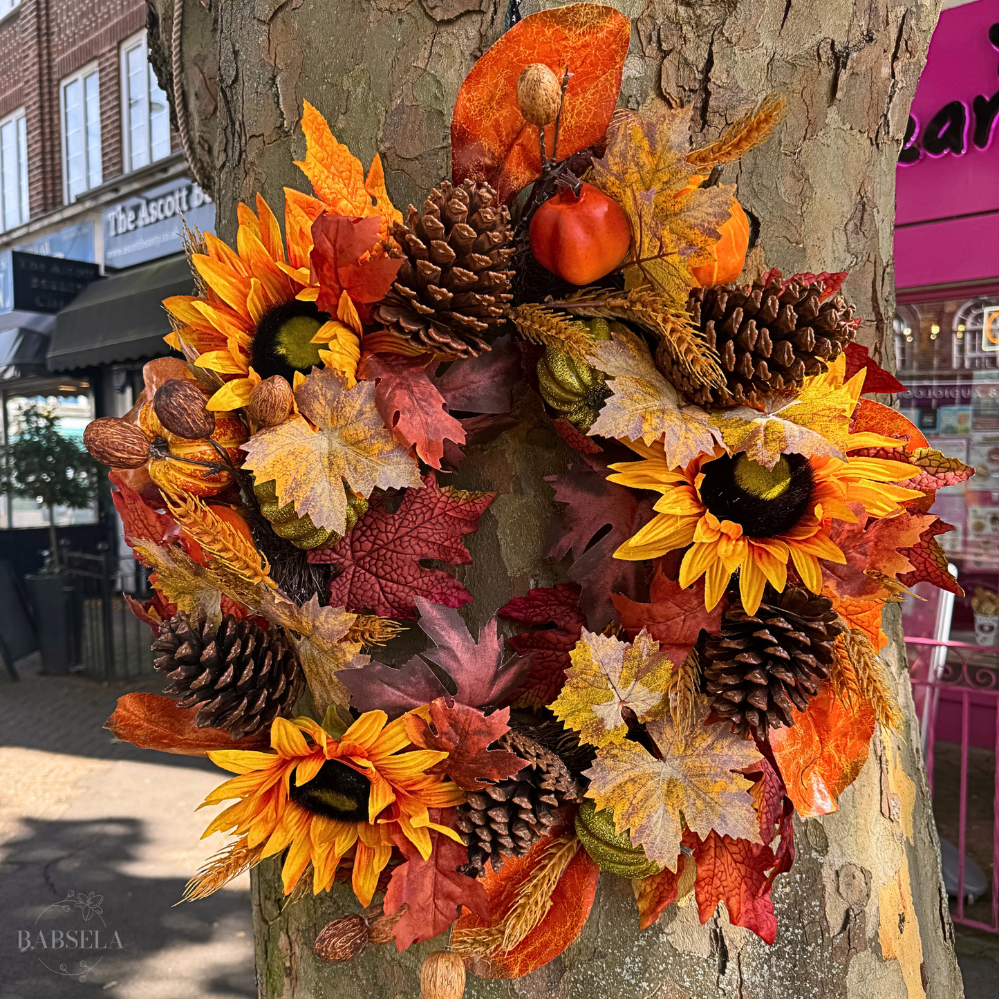 golden autumn wreath