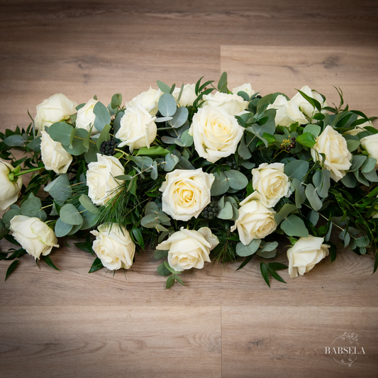 Heavenly Roses Coffin Spray