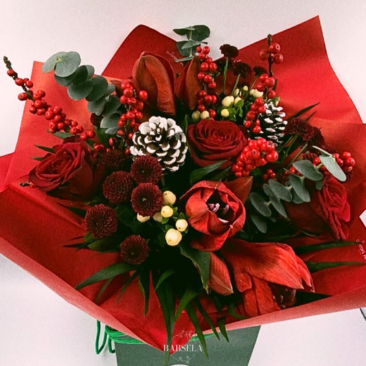 Scarlet Frost Christmas Bouquet